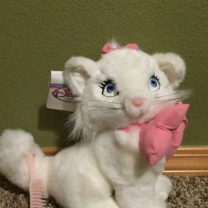 Disney Store Marie With Comb 9 inch Plush With Bows New with Tags Vintage Cute